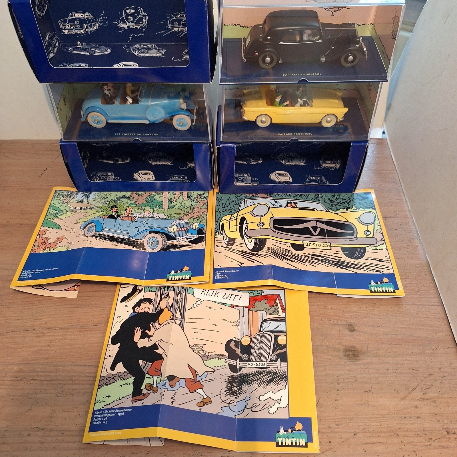 6 Kuifje modellen - De zaak Zonnebloem, Overige merken, 1:50 of kleiner, Auto, Ophalen of Verzenden