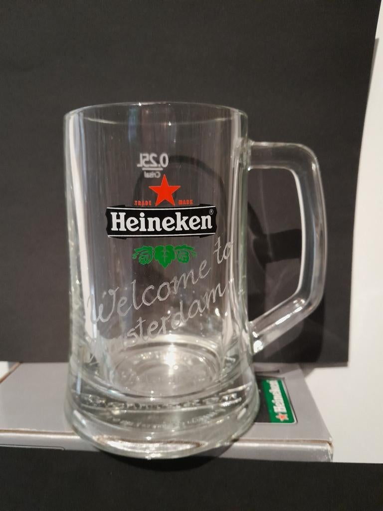 Heineken bierpul - Welcome to Amsterdam, Ophalen of Verzenden, Zo goed als nieuw, Overige merken, Glas