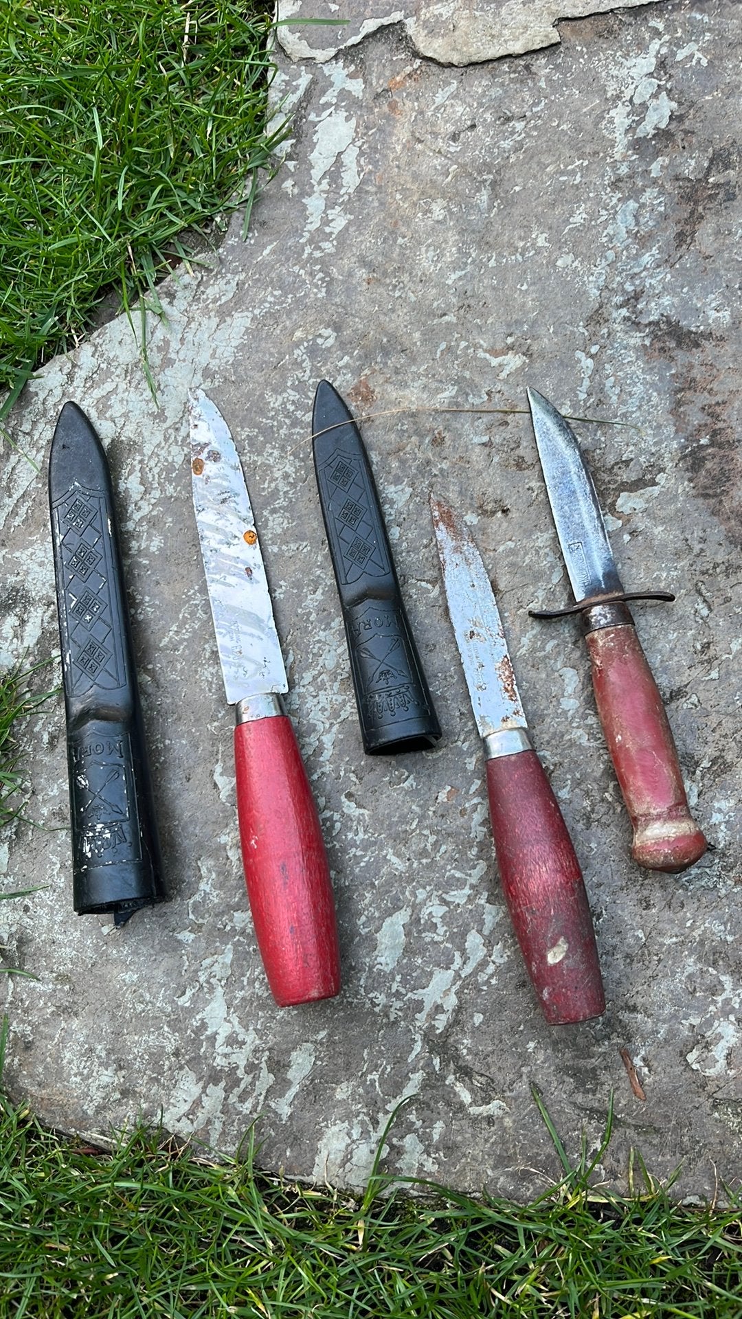 Drie vintage mora messen. Degelijk zeeds staal. Retro mes, Ophalen of Verzenden
