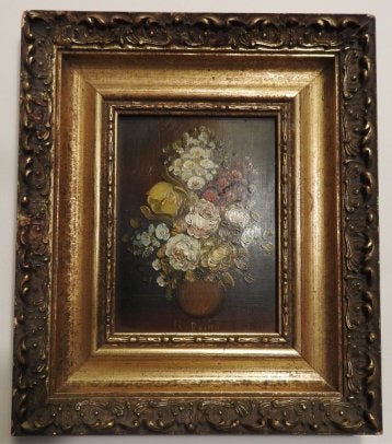 Schilderij Bloemen van R. Rossini., Antiek en Kunst, Kunst | Schilderijen | Klassiek, Ophalen of Verzenden, Bloemen