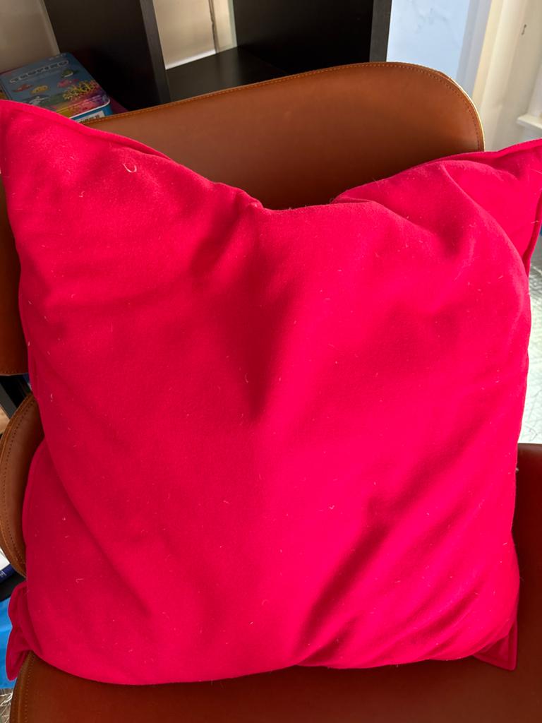 Design kussens Gewoon - Wolvilt, veren, fuchsia & paars, Ophalen, Gebruikt, Roze, Vierkant