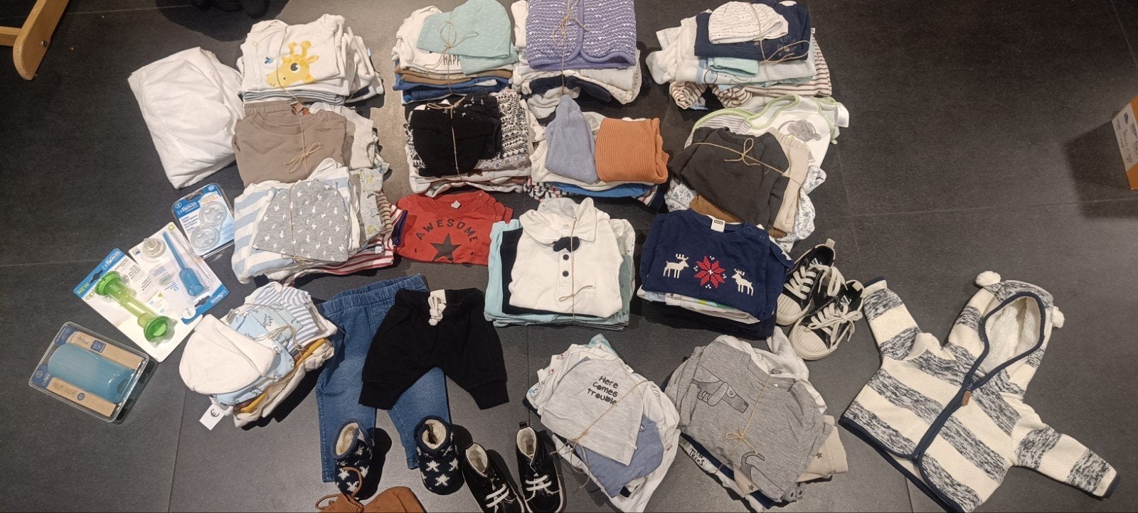 Grote partij van meer dan 100 stuks newborn babykleding, Ophalen, Gebruikt, Diverse merken, Jongetje