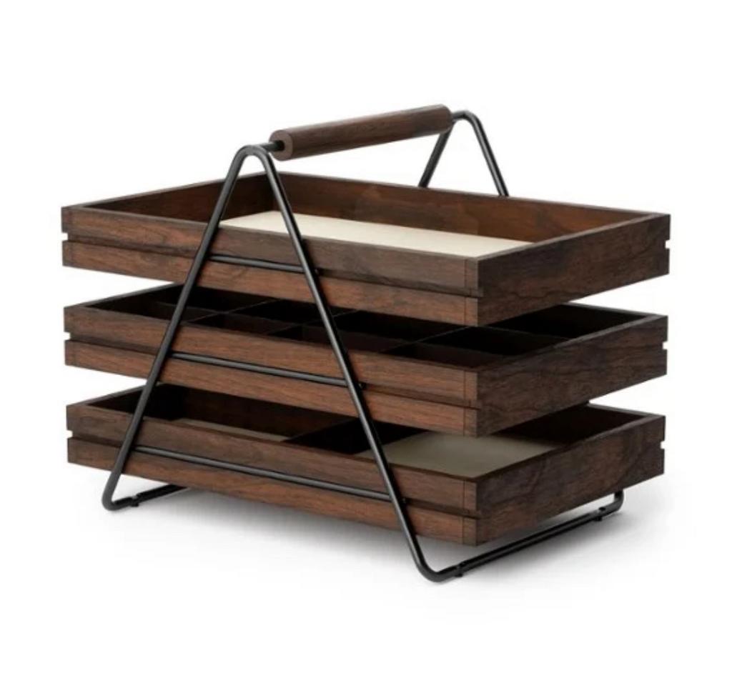 UMBRA TERRACE SIERADEN ETAGERE HOUDER VOL GRATIS SIERADEN, Ophalen of Verzenden, Zo goed als nieuw, Bruin, Hardcase