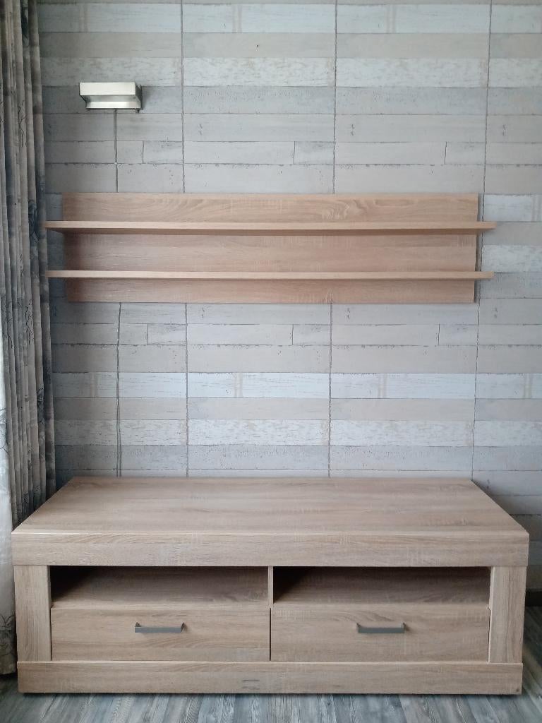 tv meubel met boven plank en salontafel., Ophalen, 100 tot 150 cm, 50 tot 100 cm, Zo goed als nieuw