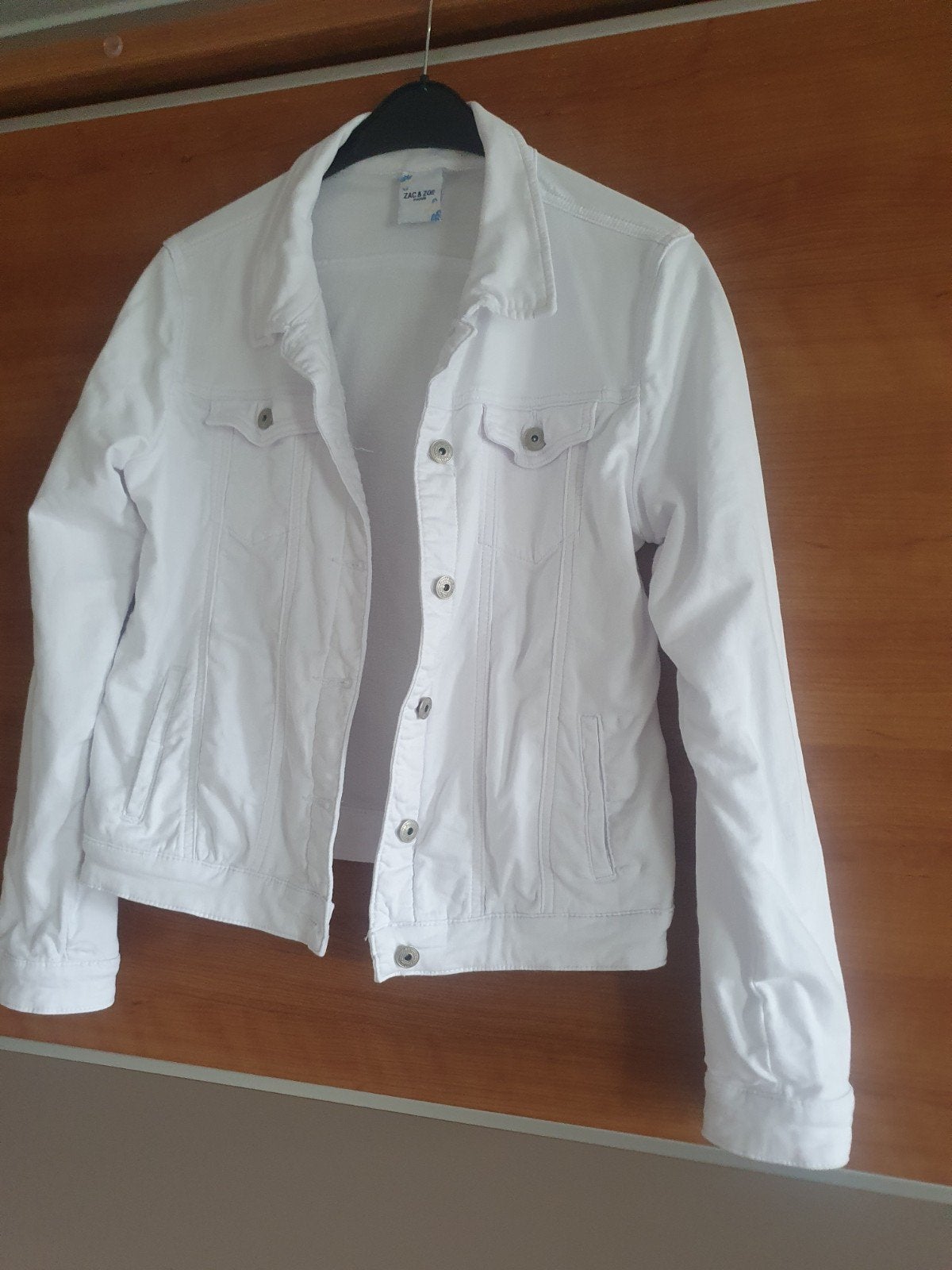 prachtige witte spijkerjas, Ophalen of Verzenden, Zo goed als nieuw, Maat 38/40 (M), Wit