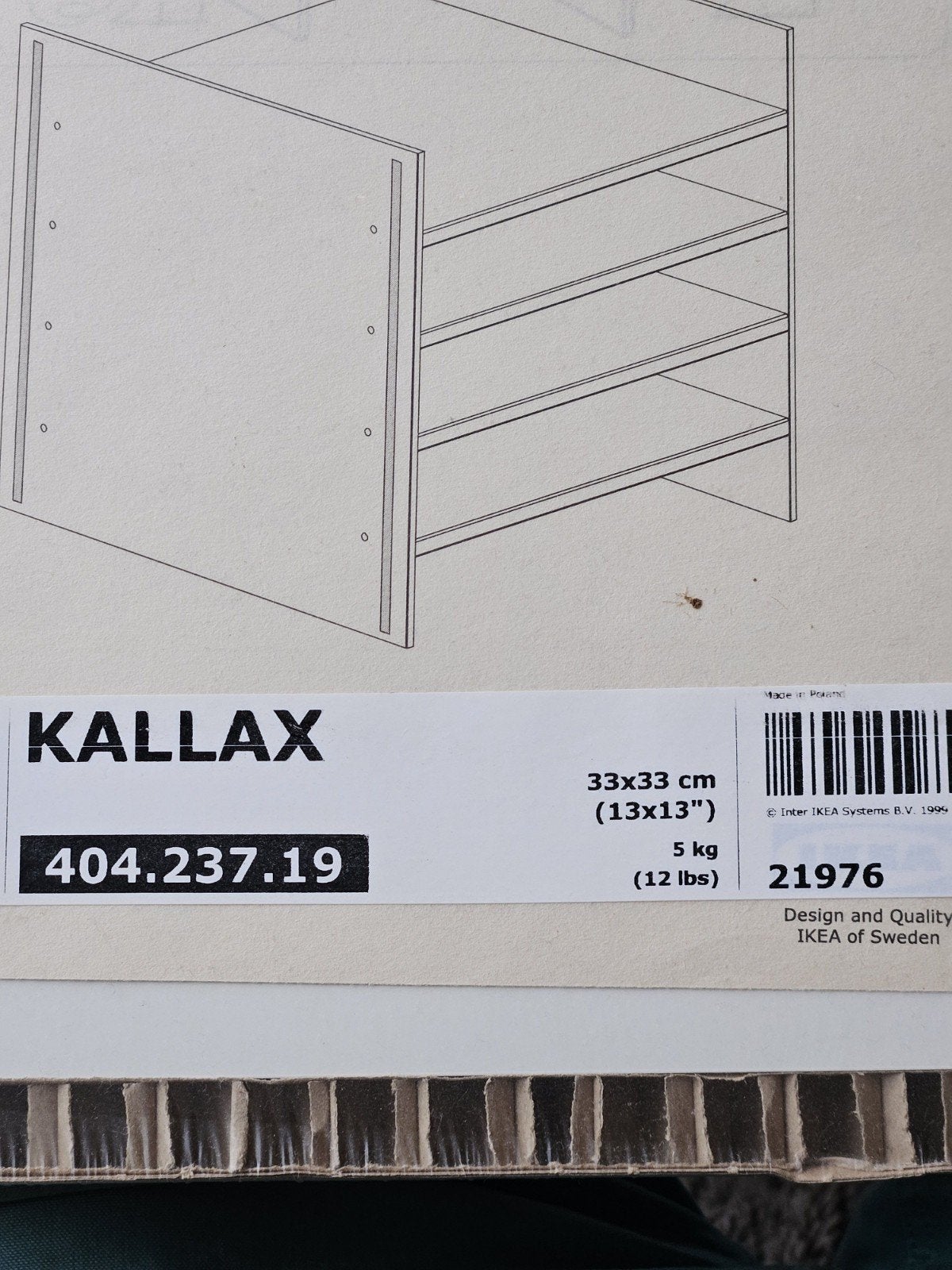 IKEA KALLAX Inzet met 2 lades - Wit (404.237.19), Huis en Inrichting, Ophalen, Overige materialen, Minder dan 50 cm, Modern, Functioneel