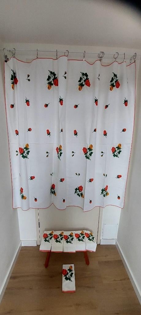 Tafelkleed tafel kleed rozen geel rood + 8 servetten, Eu, Eu, Nieuw, Ophalen of Verzenden