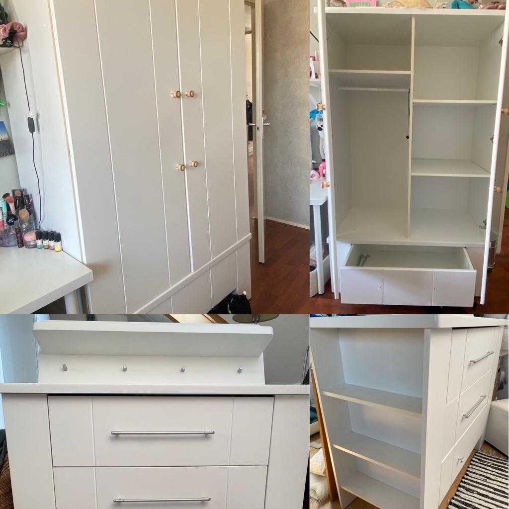 Kledingkast en evt. commode met plank, Ophalen, Gebruikt, 100 tot 150 cm, 150 tot 200 cm