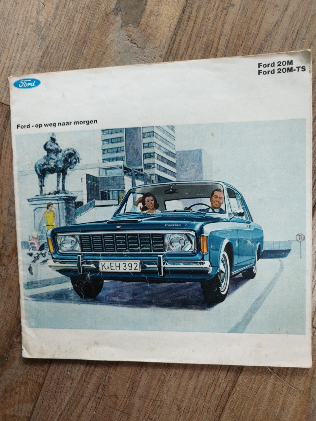 Ford 20M, 20M-TS brochure uit 1967 - Nederlands, Gelezen, Ford, Ophalen of Verzenden, Ford