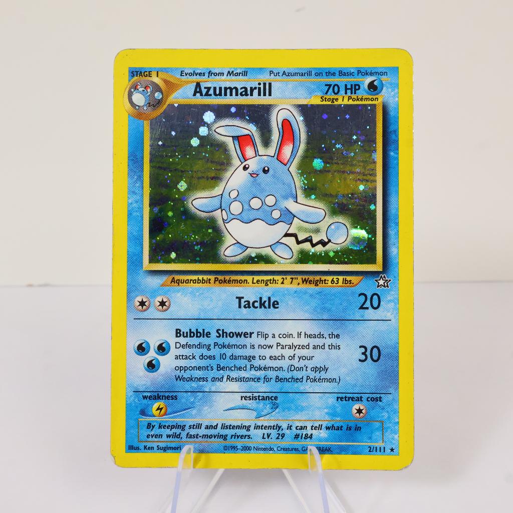 Pokémon TCG Azumarill Holo (English) Neo Genesis 2/111 - HP, Ophalen of Verzenden, Zo goed als nieuw, Losse kaart, Foil