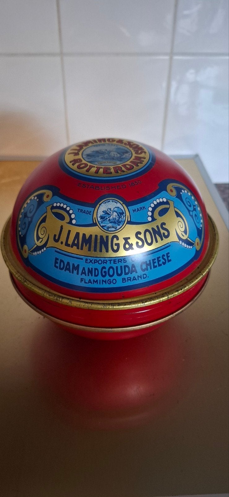 Antieke J. Laming & Sons Kaasblik - Rotterdam, Ophalen of Verzenden