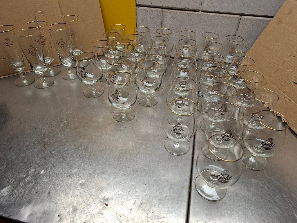 Amstel Gold glazen, Verzamelen, Ophalen, Gebruikt, Bierglas