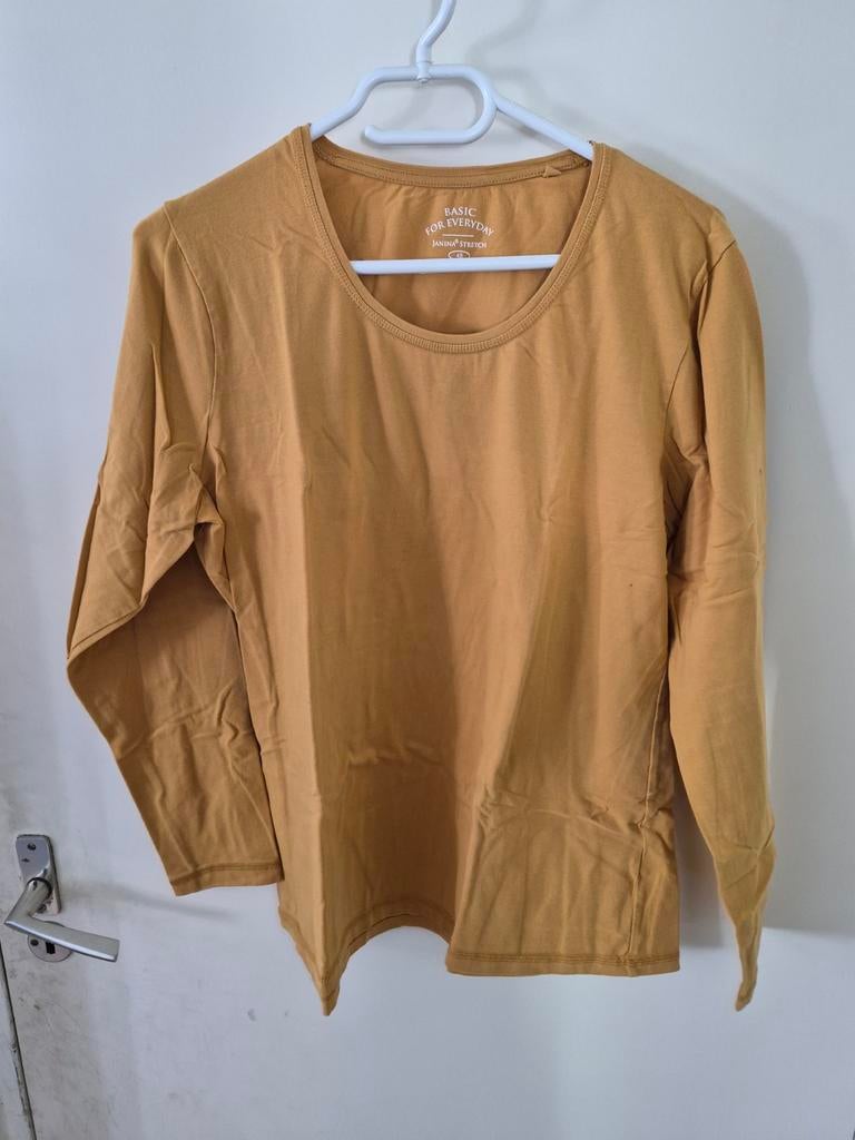 Janina Basic Everyday Stretch Shirt Maat 48, Kleding | Dames, Geel, Maat 46/48 (XL) of groter, Ophalen of Verzenden, Lange mouw