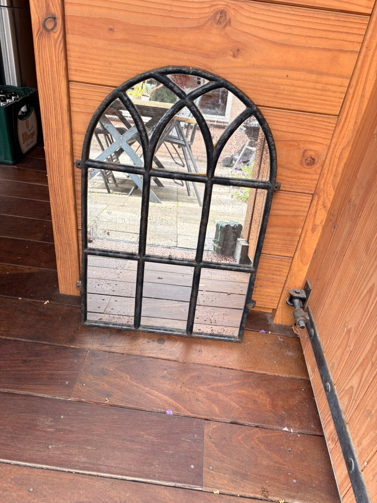 Spiegel met gietijzeren frame, Ophalen, Gebruikt, Minder dan 80 cm, Minder dan 80 cm