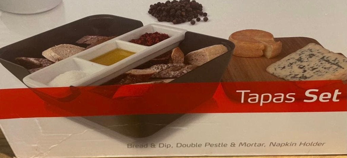 Luxe tapas set met serveerplank dipschaal luxe servethouder., Overige typen, Nieuw, Ophalen of Verzenden, Steen/keramiek