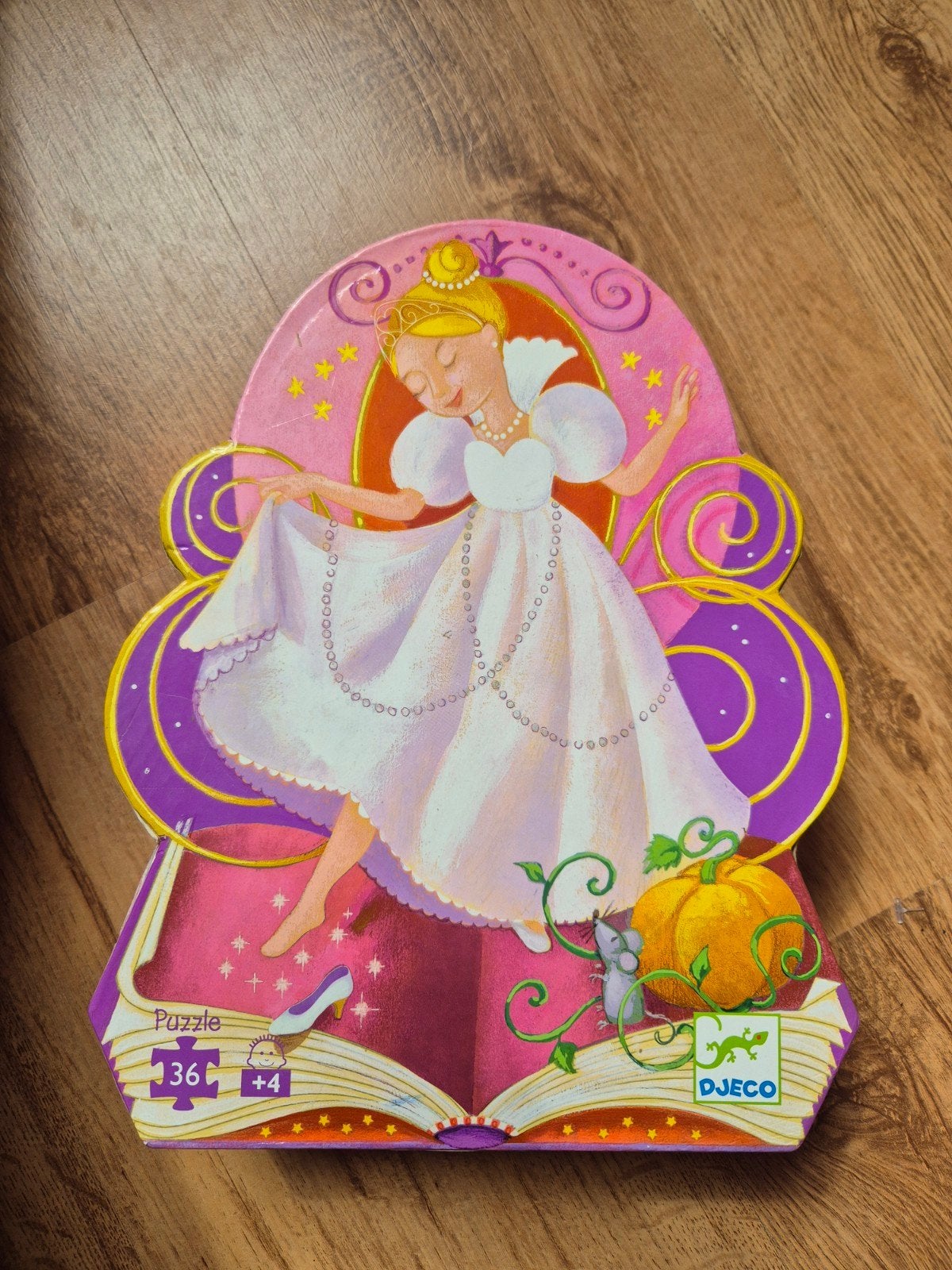 Assepoester lange puzzel van Djeco, Ophalen of Verzenden, 10 tot 50 stukjes, Zo goed als nieuw