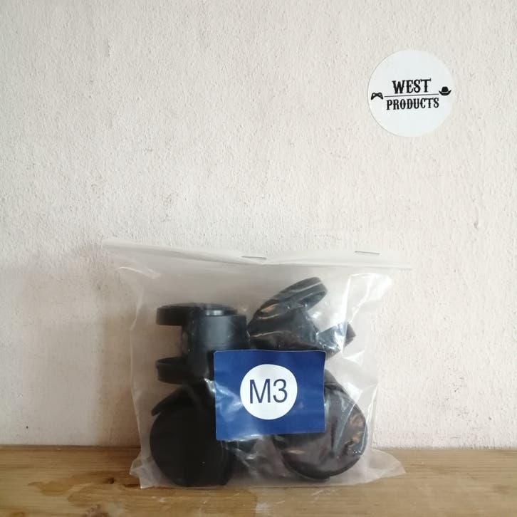 Nieuw: 4x Kunststof Wieltjes (Zwart)