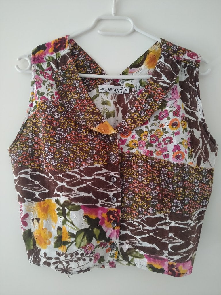 Vintage bohemian gilet (top/vestje), merk Eisenhans, maat S, Ophalen of Verzenden, Zo goed als nieuw, Maat 36 (S), Meerkleurig