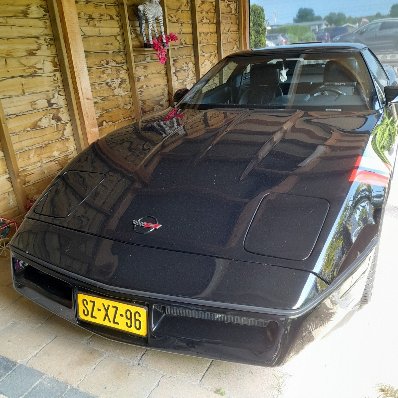 Corvette C4,1990 zwart., Auto's, Zwart, Zwart, Leder, Particulier