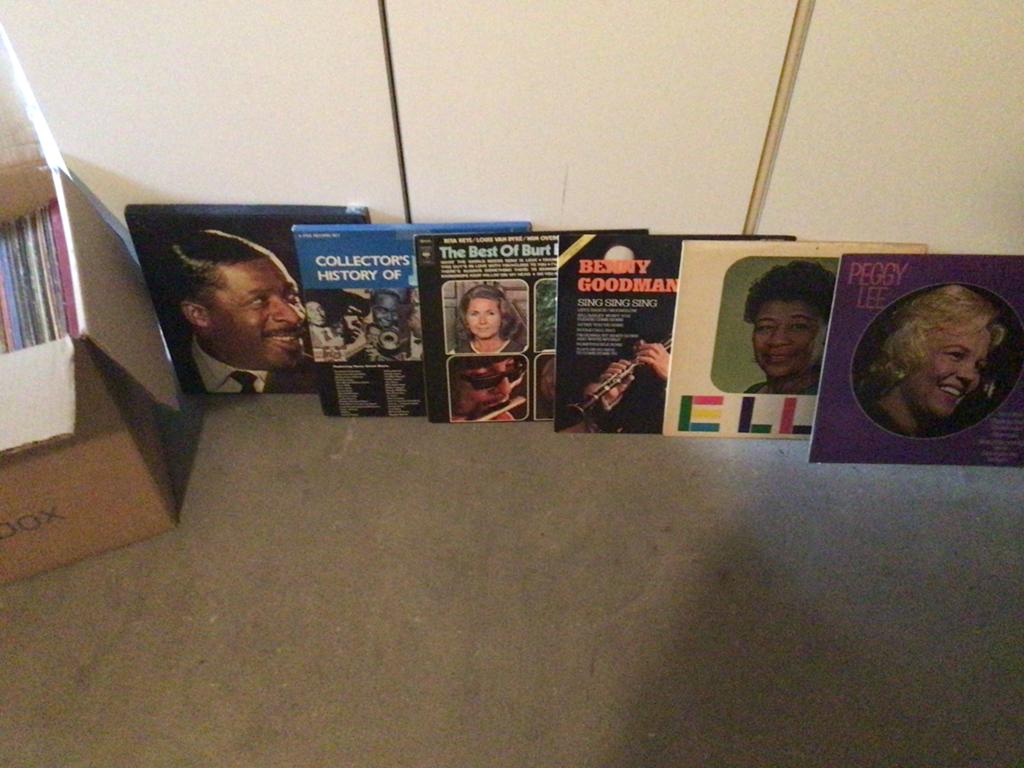 Verhuisdoos vol LP's: diverse genres, solo & verzamel, Beschermende buitenhoes, Ophalen, Zo goed als nieuw, 12 inch
