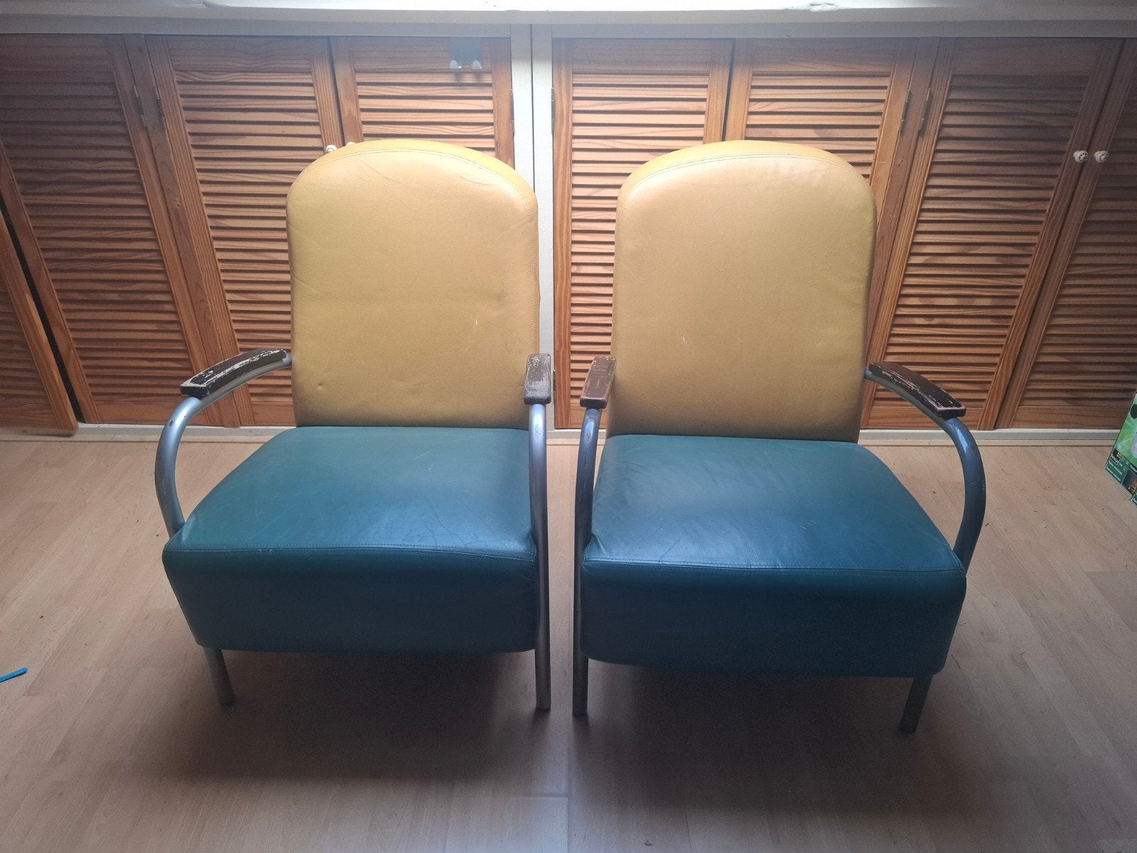 vintage rookstoelen, cocktailstoelen set 120, pst.75, Huis en Inrichting, Ophalen, Gebruikt, Leer