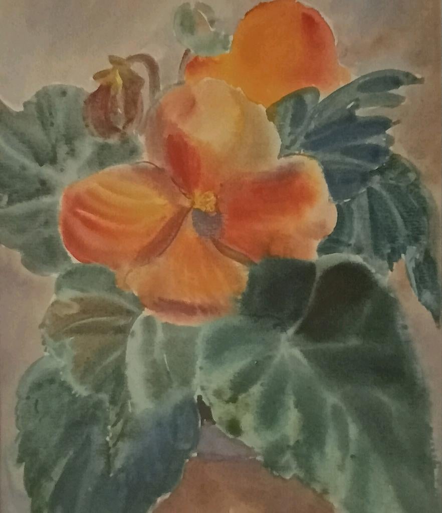 Aquarel Stilleven In Duitse lijst, Antiek en Kunst, Ophalen of Verzenden