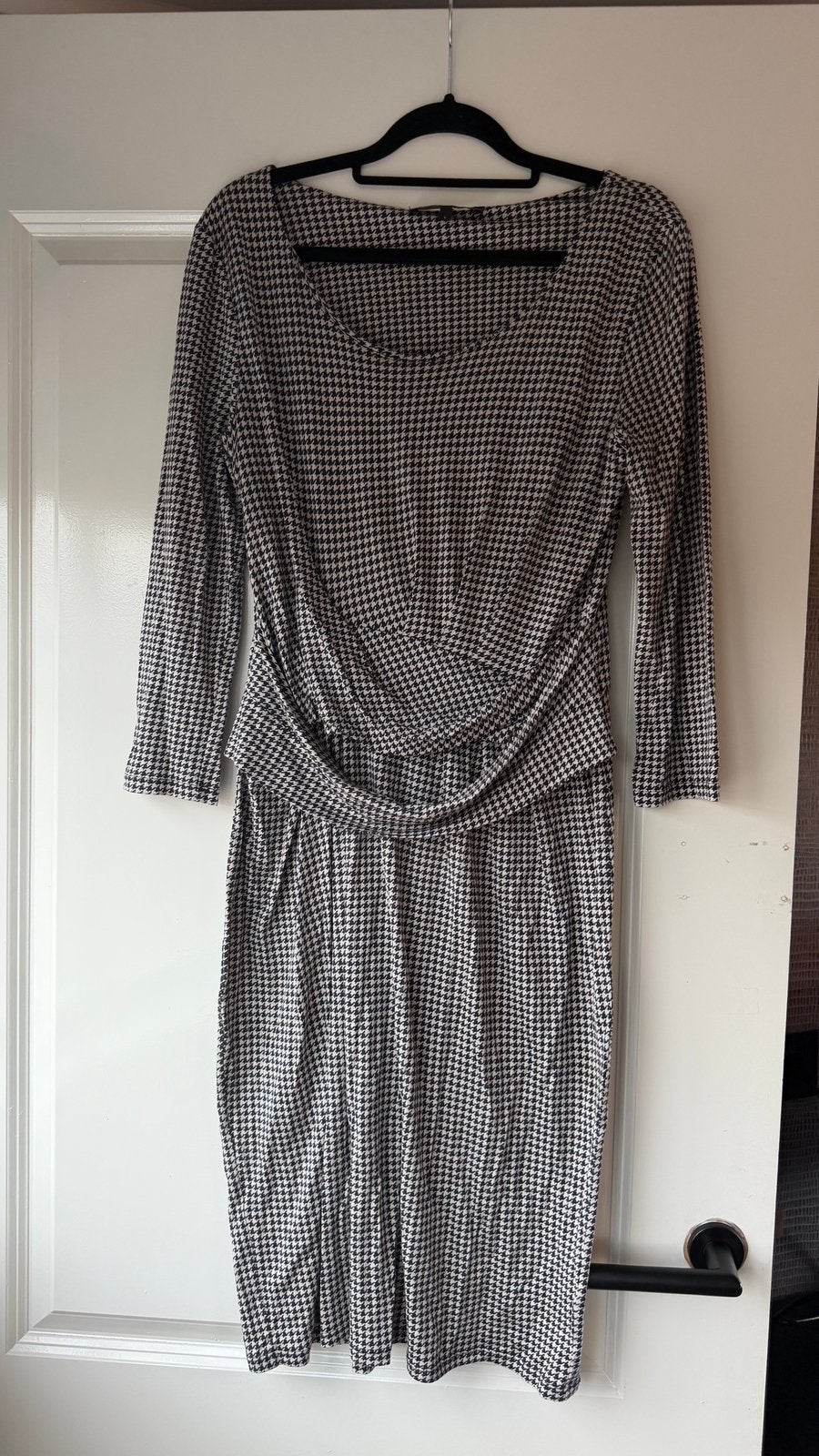 Weekend Max Mara Jurk – Pied-de-Poule Pattern (Maat L), Zwart, Maat 42/44 (L), Ophalen of Verzenden, Gedragen