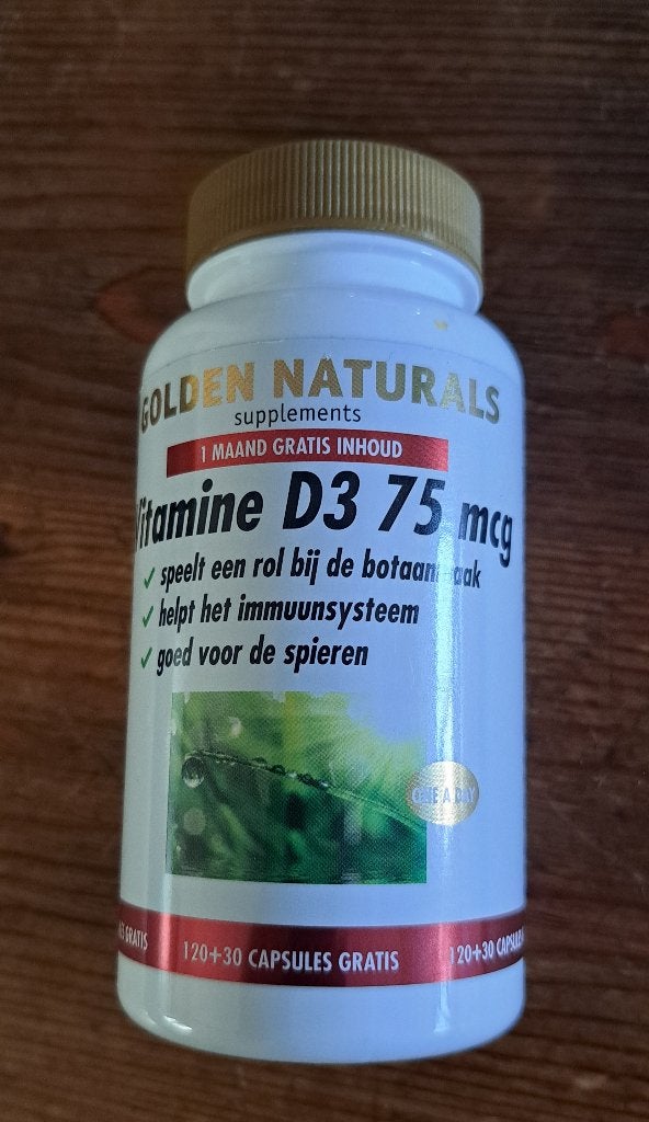 Golden Naturals Vitamine D3 75mcg, Ophalen of Verzenden, Nieuw, Overige typen