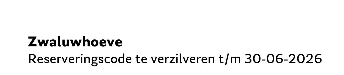 Zwaluwhoeve bon geldig tot en met  30 juni, Tickets en Kaartjes, Eén persoon