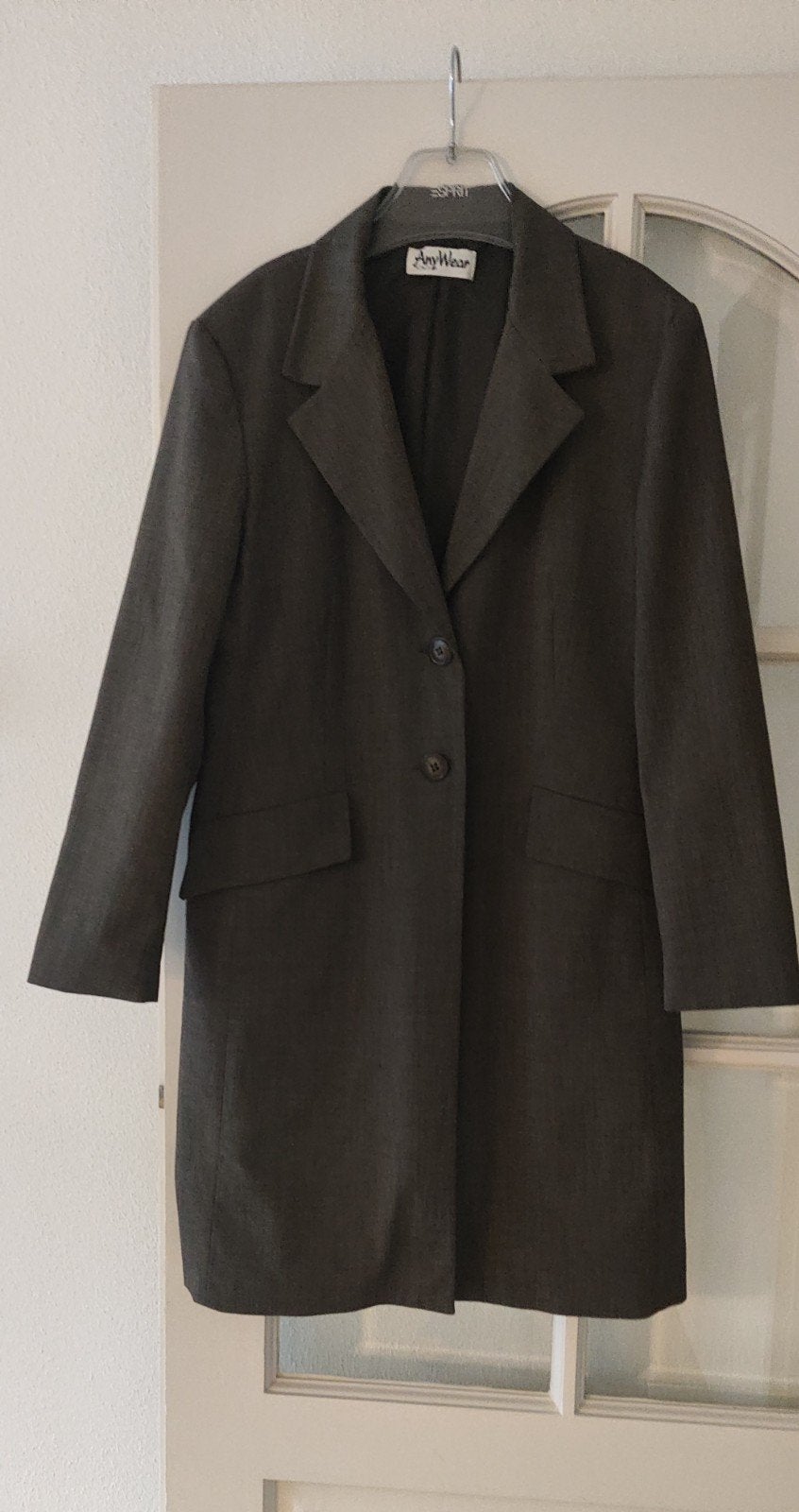 Bruine lange colbert maat 42 merk Any Wear in goede staat, Bruin, Maat 42/44 (L), Ophalen of Verzenden, Zo goed als nieuw