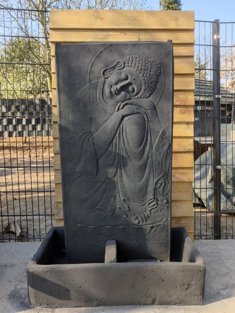 Mooie grote oosterse Buddha fontein water ornament beton, Tuin en Terras, Waterpartijen en Fonteinen, Ophalen of Verzenden, Beton