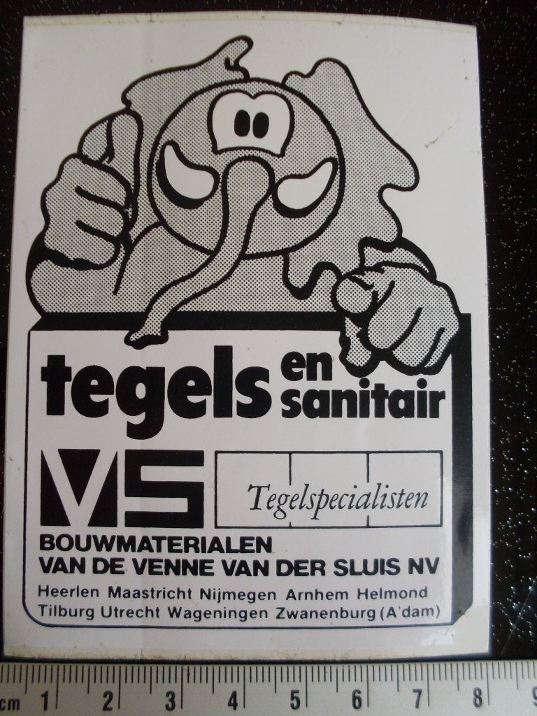 sticker bouwmaterialen van de Venne van der Sluis tegels, Verzenden, Zo goed als nieuw, Bedrijf of Vereniging
