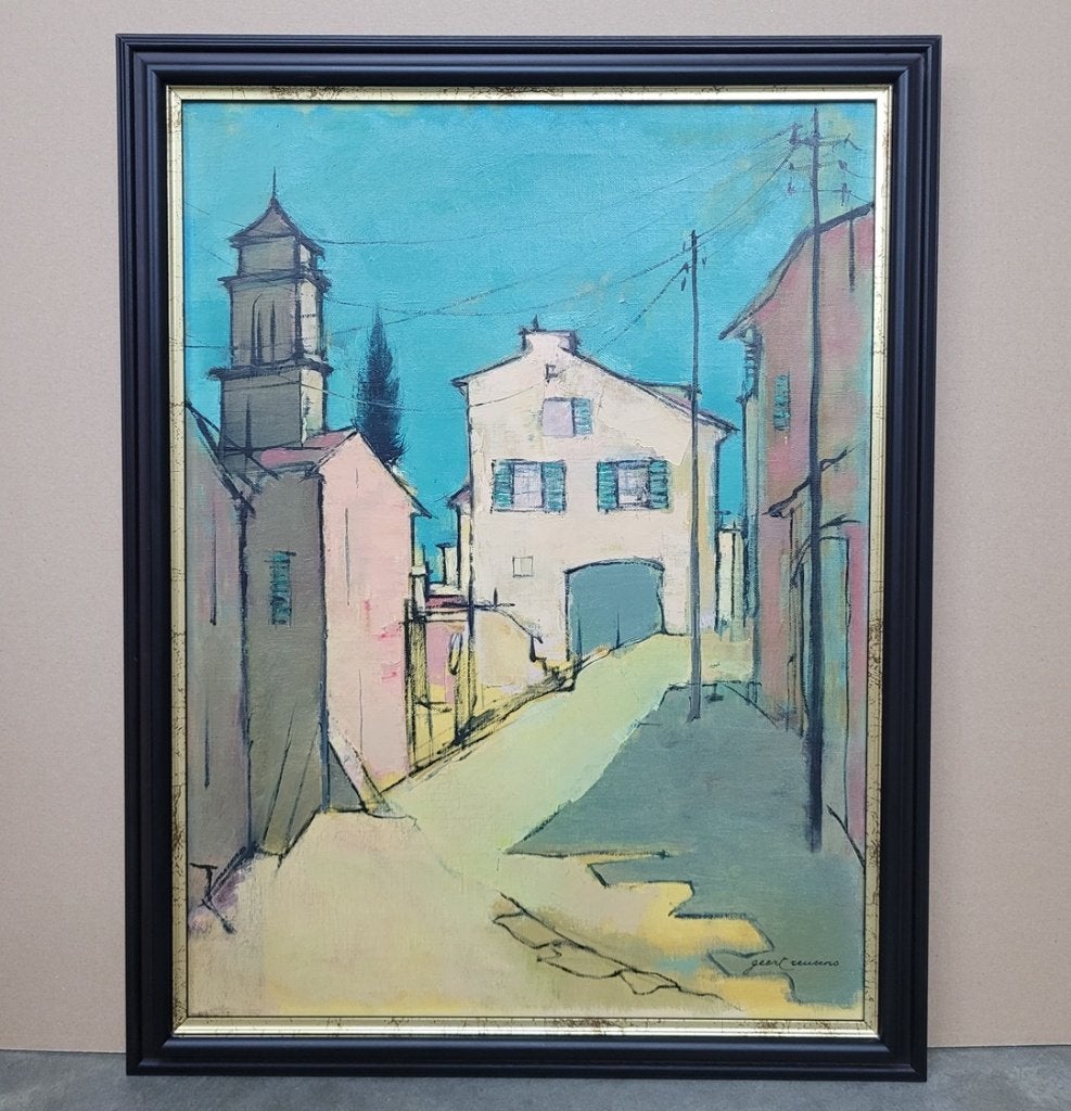 Geert REUSENS, stadsgezicht in Cagnes-sur-Mer, Ophalen of Verzenden
