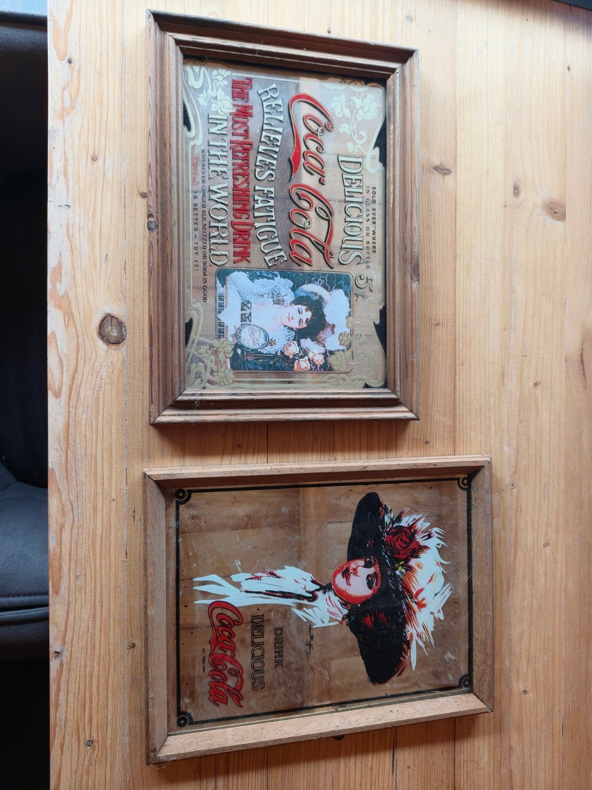 Coca cola schilderijtjes, Antiek en Kunst, Antiek | Spiegels, Ophalen, Rechthoekig