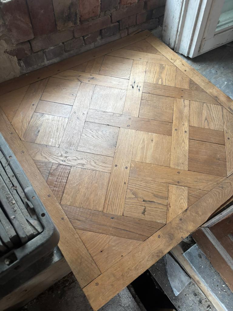 Versailles oude eiken vloer uit 1900, Ophalen of Verzenden, Gebruikt, 25 tot 50 m², Parket