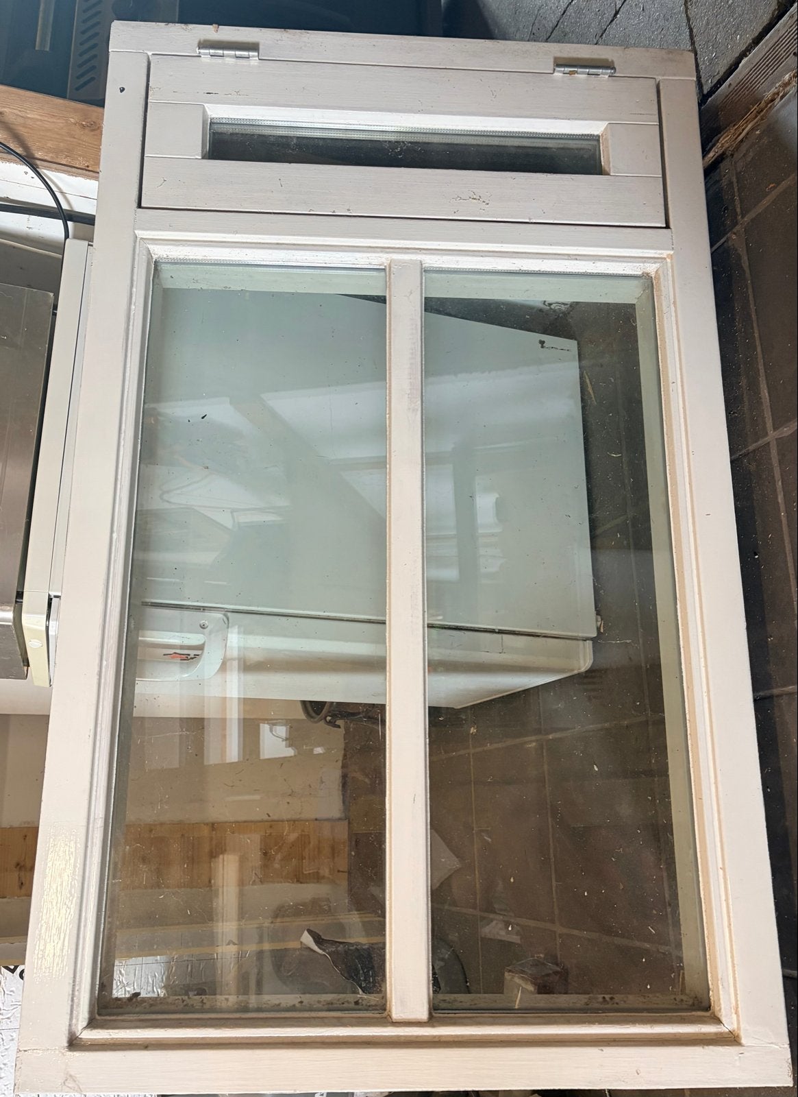Gebruikt metanti raam/kozijn dubbelglas en bovenlicht, Ophalen, Gevelraam of Ruit, Gebruikt, 80 tot 120 cm