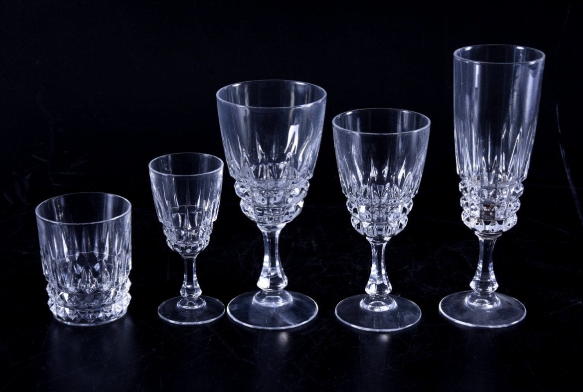 Antieke glazen - Pompadour Cristal d’Arques-Durand, Antiek en Kunst, Ophalen of Verzenden