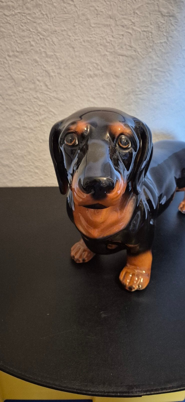 Vintage Teckel beeld - Keramiek tekkel daschhond, Ophalen of Verzenden, Zo goed als nieuw, Beeldje of Figuurtje