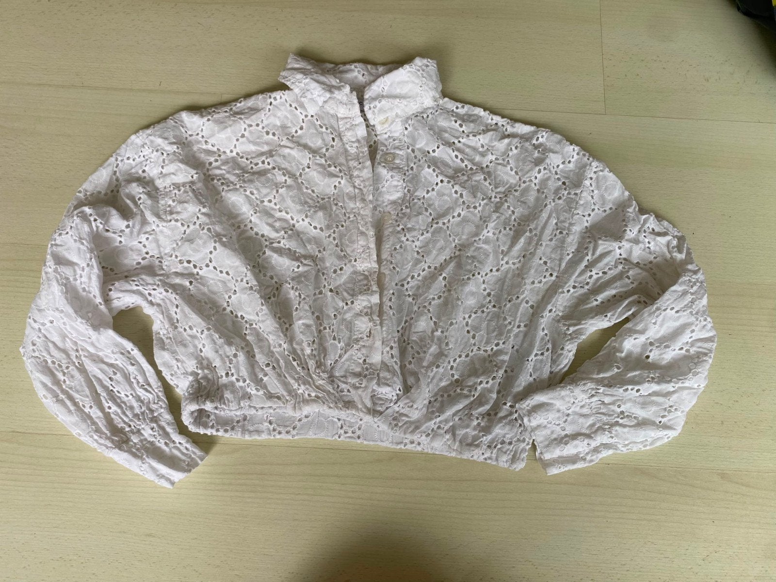 Costes Atelier witte broderie blouse maat S, Ophalen of Verzenden, Zo goed als nieuw, Maat 36 (S), Wit