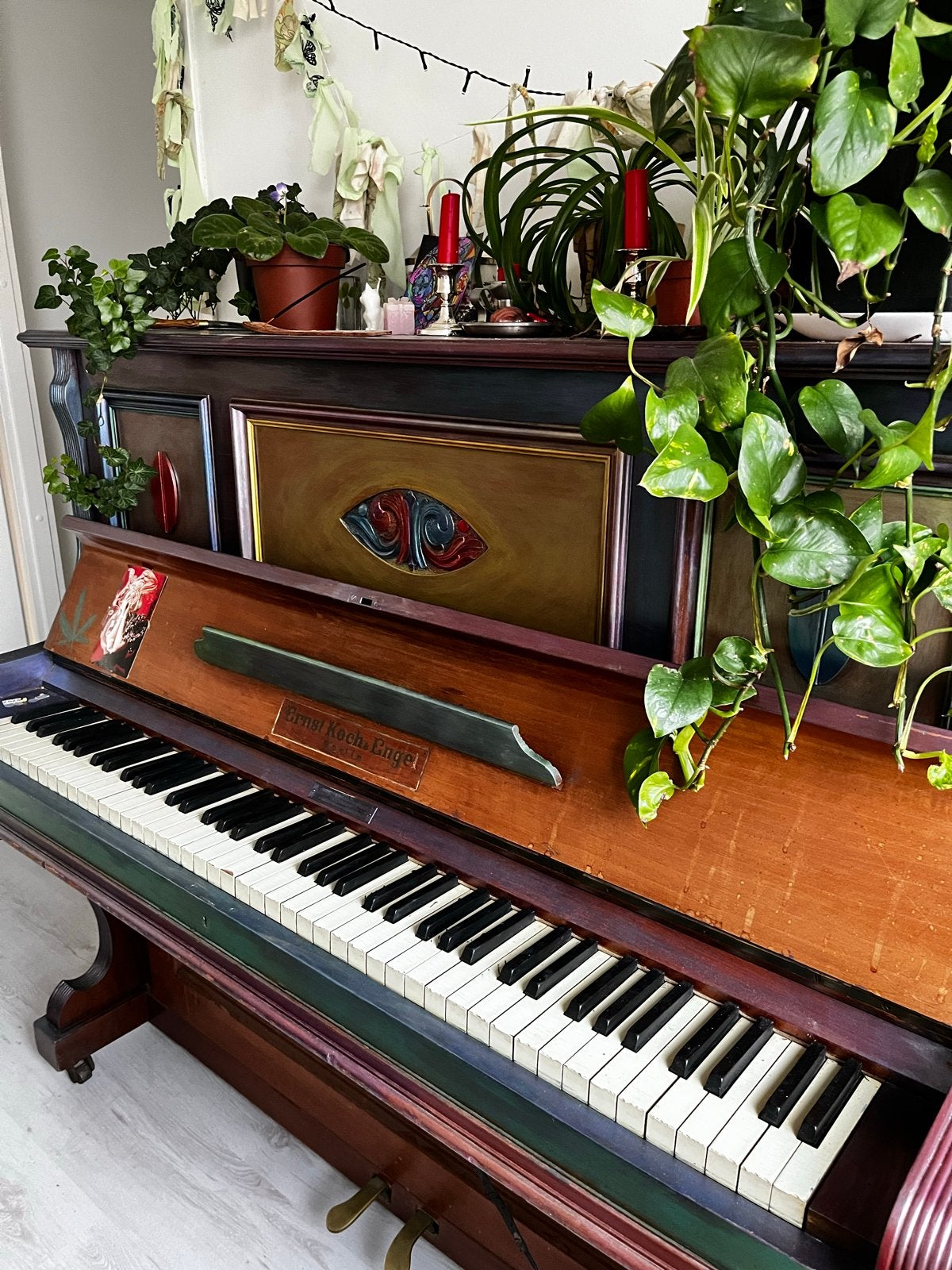 Uniek beschilderd piano - Ernst Koch Engel, Ophalen, Gebruikt, Overige kleuren, Piano