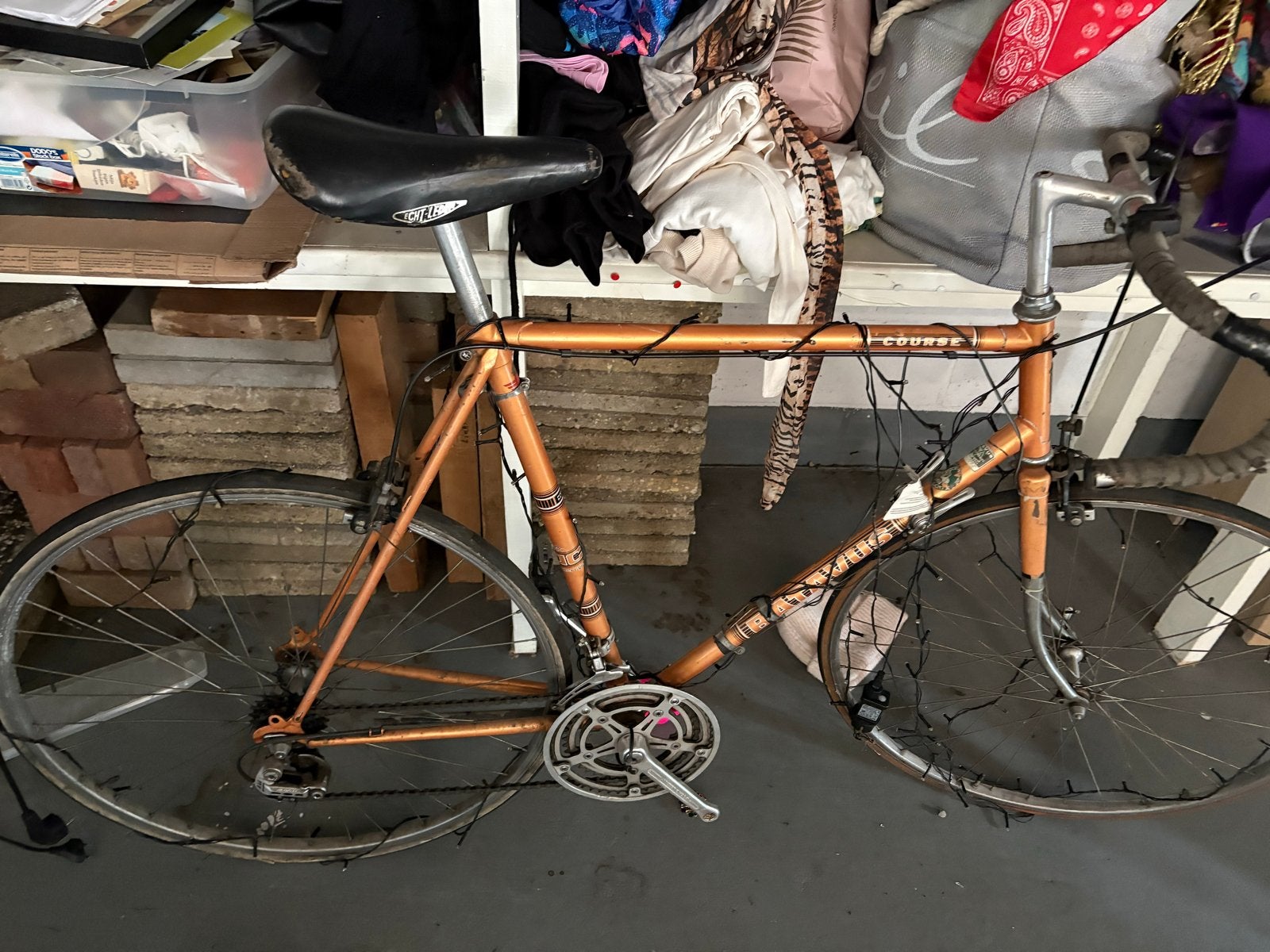 Batavus vintage racefiets met kerstverlichting - decoratie, Gebruikt, Staal, Heren, Batavus