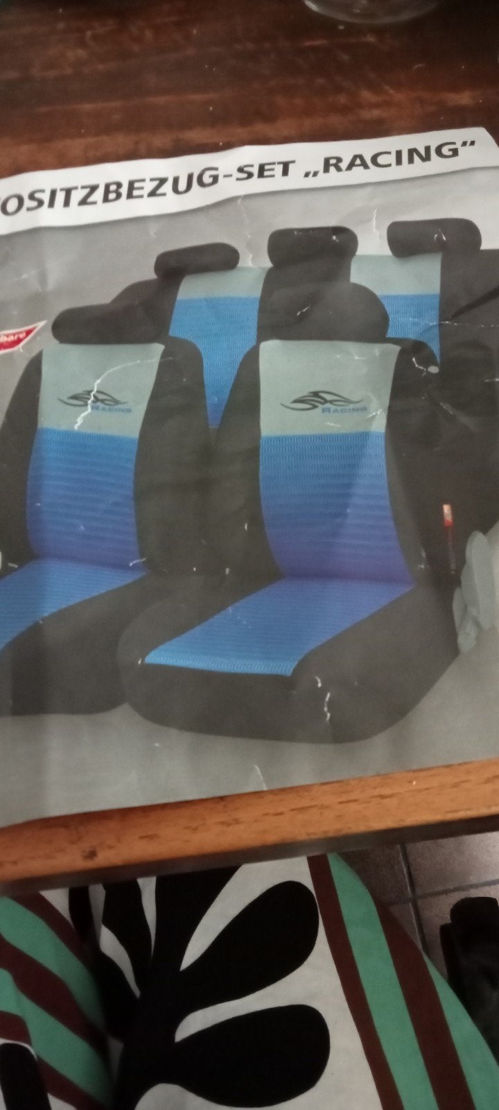 Nieuwe Auto Stoelhoezen Set "Racing" - Blauw/Zwart, Ophalen of Verzenden, Nieuw