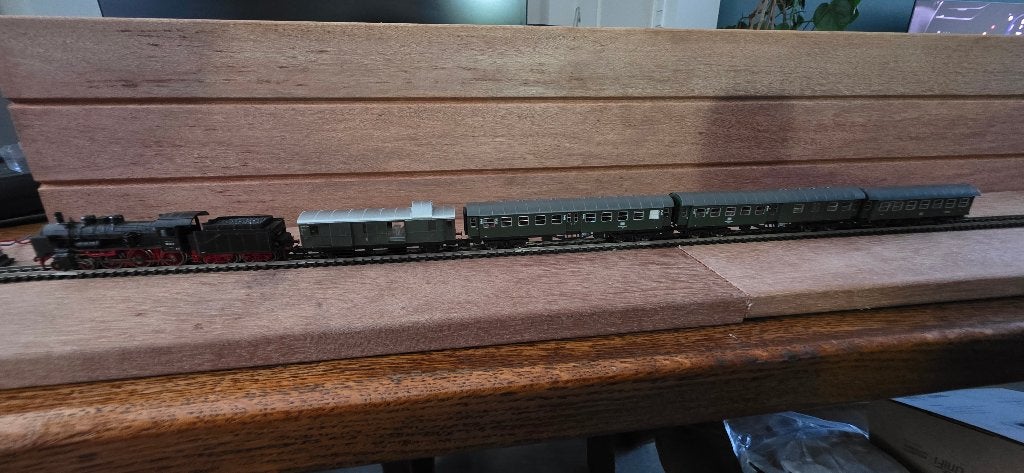 Fleischmann N - 5-delige DB  (BR 38 + Verlichte Umbauwagen), Treinset, Gelijkstroom, Fleischmann, Ophalen of Verzenden