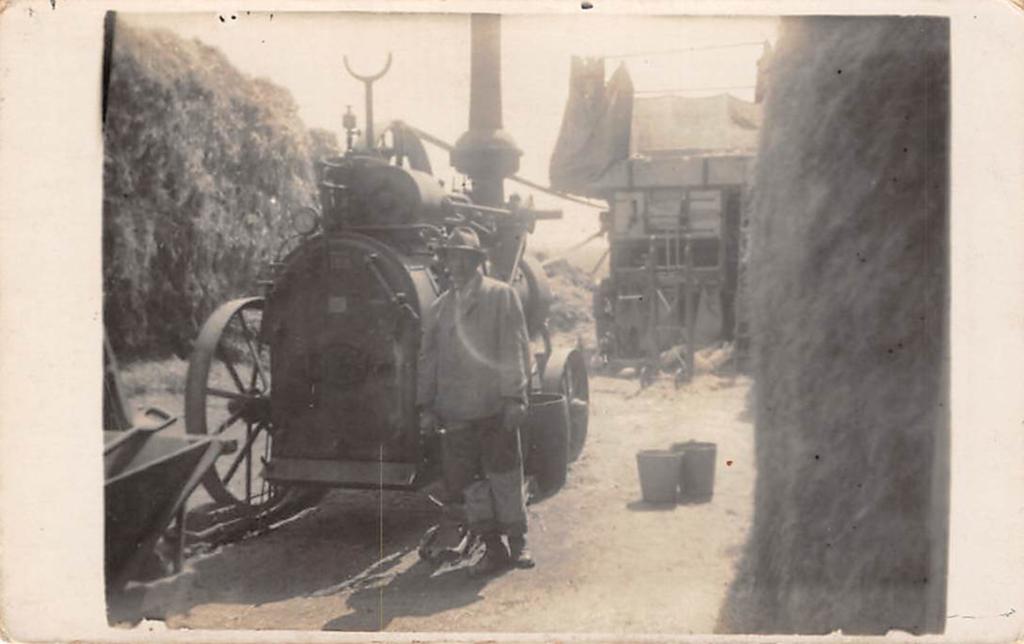 Hazerswoude bij Oppelaar Westeinde  stoommachine Fotokaart, Verzamelen, Verzenden, Voor 1920, Ongelopen, Zuid-Holland