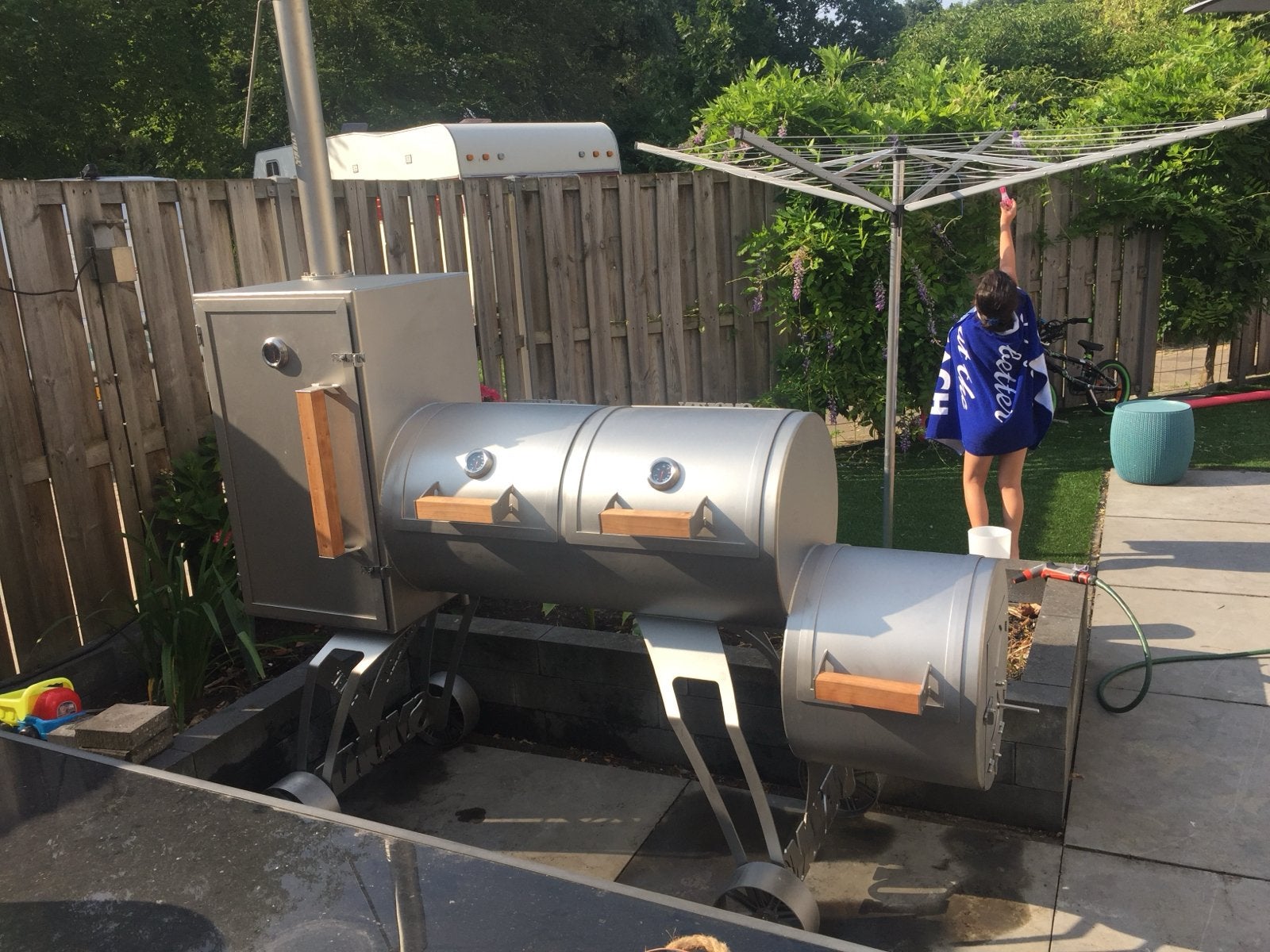 Professionele RVS Smokin' BBQ Smoker, Ophalen, Gebruikt, Met accessoires