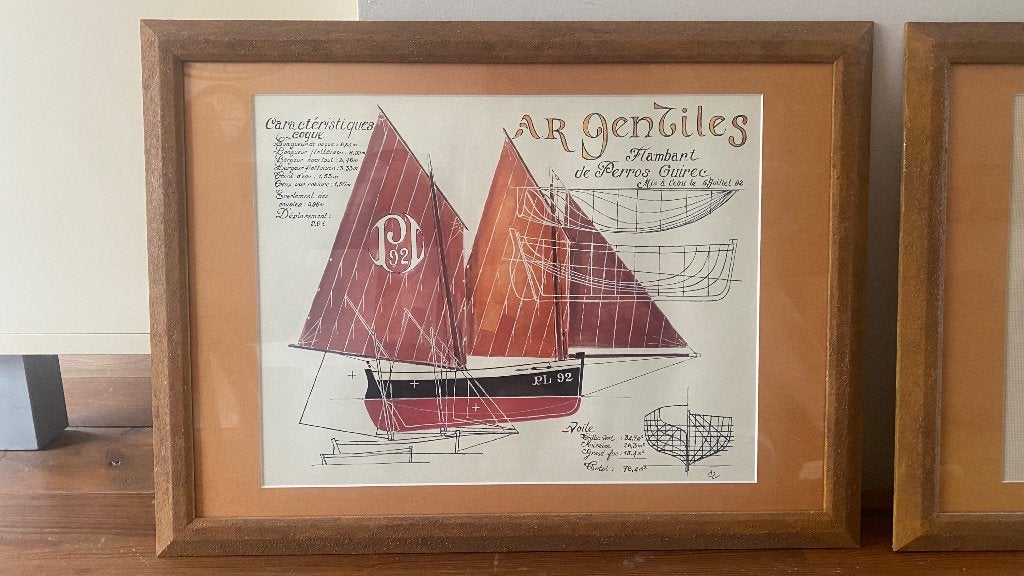 Poster van zeilboot, Ophalen, Zo goed als nieuw, Zeilboot, Kaart, Foto of Prent