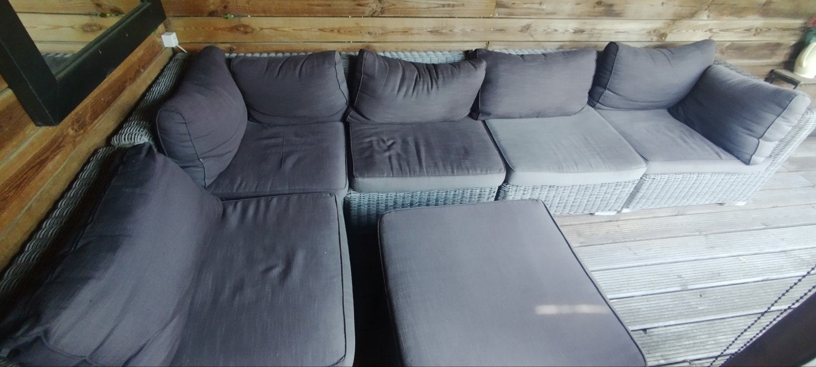 Gebruikte 6-delige loungebank met kussens, Ophalen, Gebruikt, Bank, 6 zitplaatsen