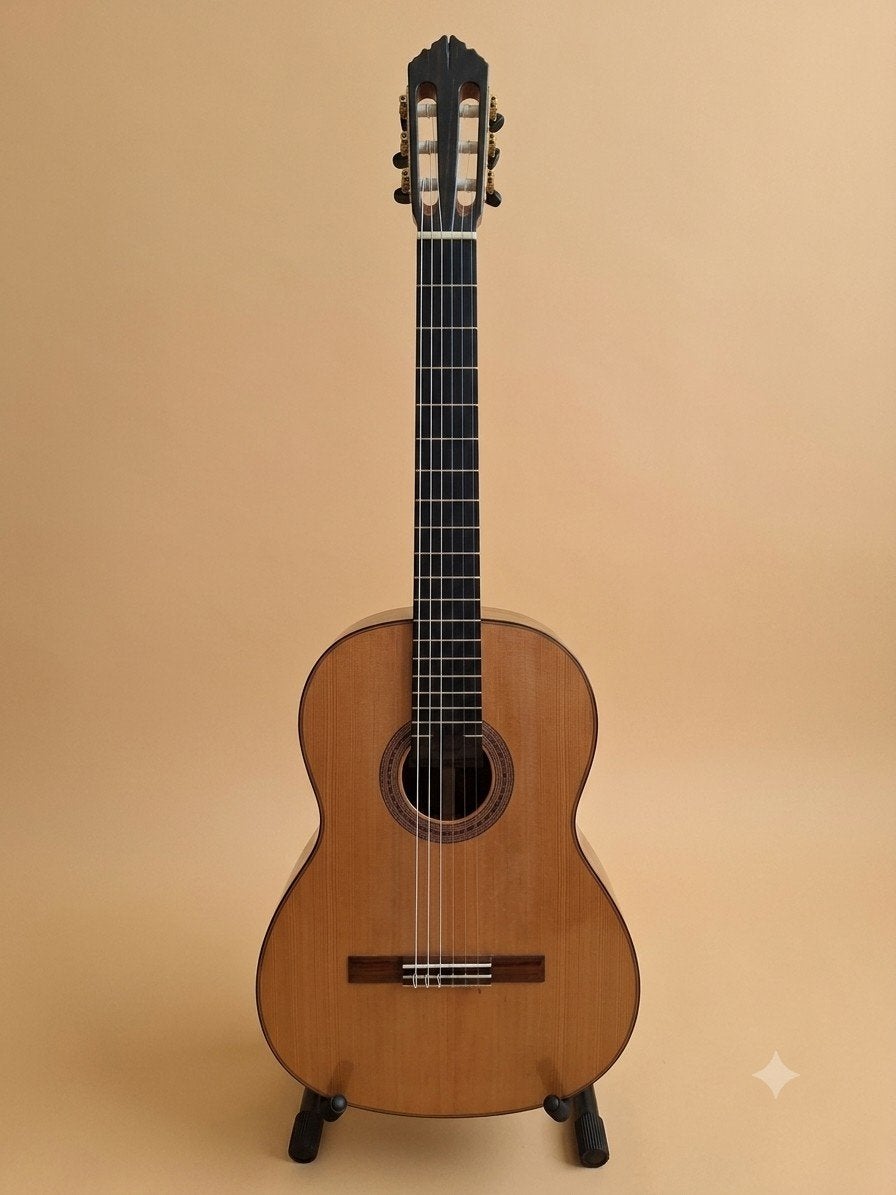 Klassieke gitaar, handgebouwd door Ton Swarthoff, Ophalen, Zo goed als nieuw, Klassieke of Spaanse gitaar, Met koffer