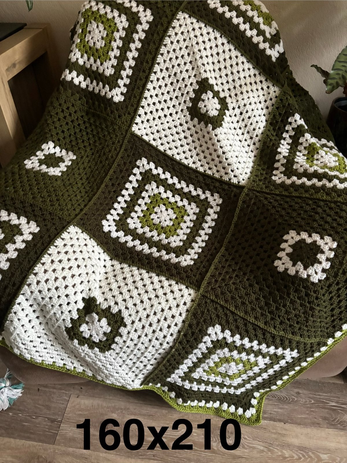 Gehaakte deken, Huis en Inrichting, Woonaccessoires | Plaids en Woondekens, Ophalen of Verzenden, Nieuw