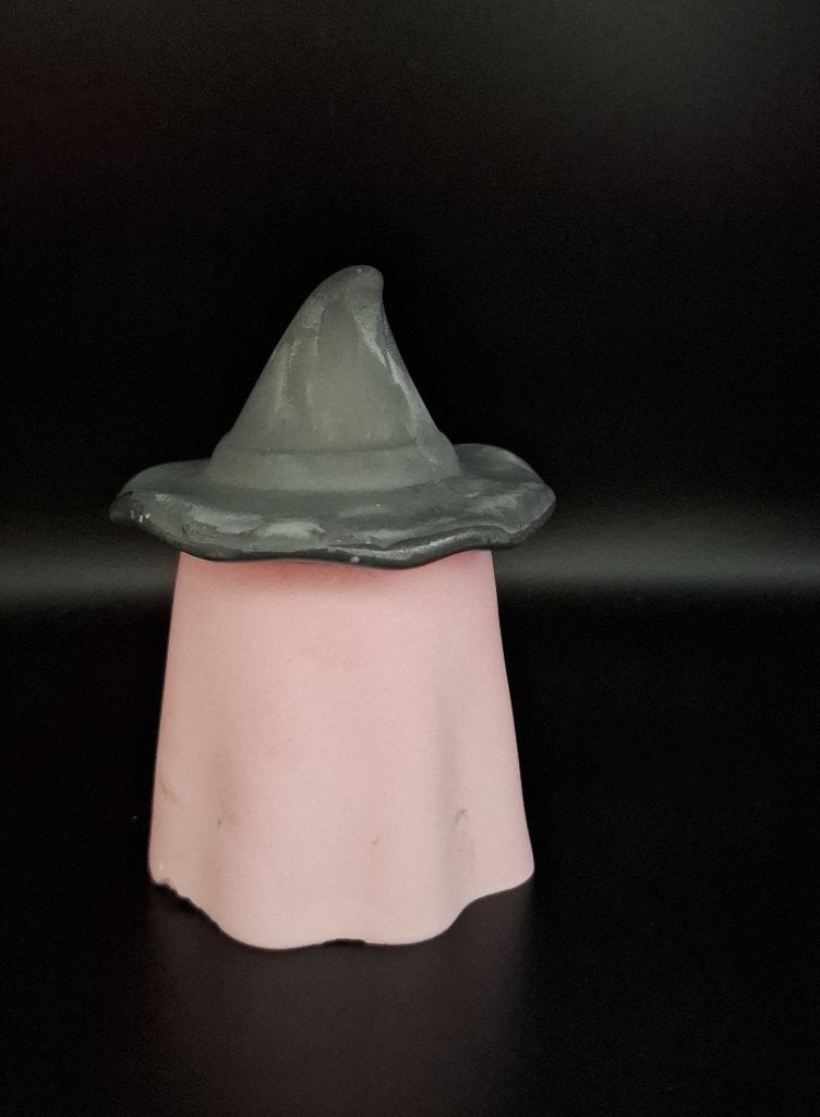 Roze spookje 'Spookie' met heksenhoed Halloween decoratie, Overige merken, Ophalen of Verzenden, Roze, Kaars